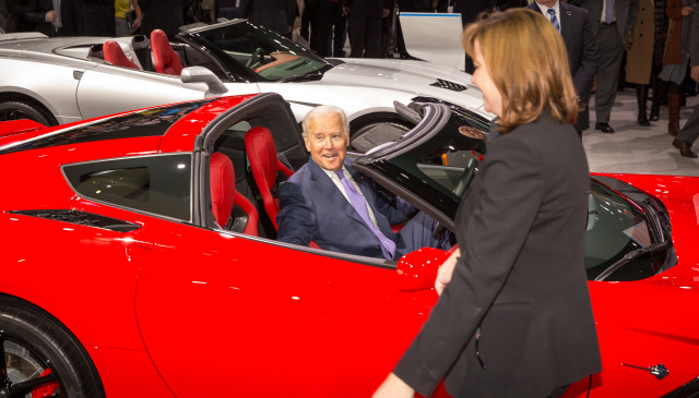 Vice President Biden, in Chevy Corvette Vice President Biden, in Chevy Corvette