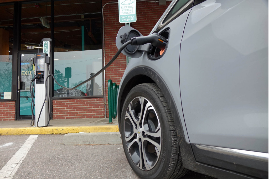 2019 Chevrolet Bolt EV at public charging station 2019 Chevrolet Bolt EV at public charging station