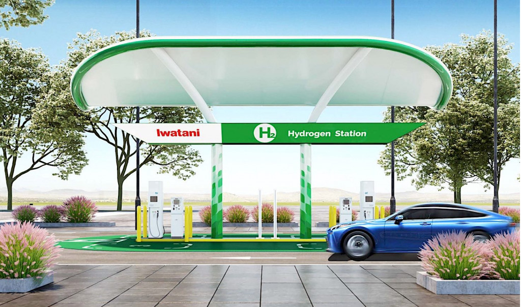 Iwatani hydrogen fueling station rendering Iwatani hydrogen fueling station rendering