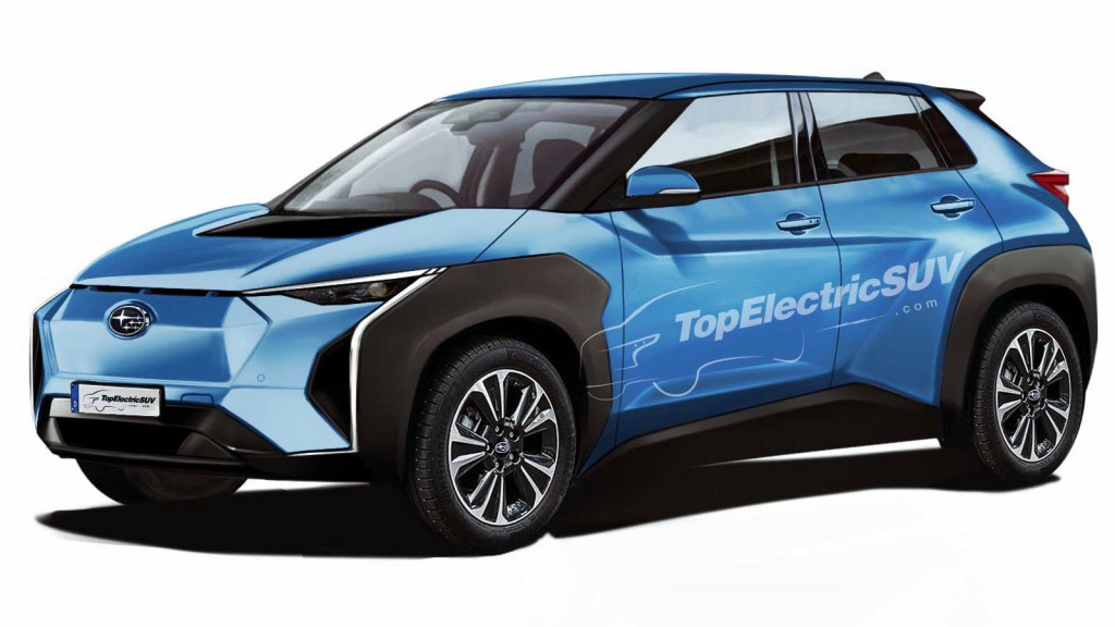 Subaru electric crossover rendering by TopElectricSUV.com