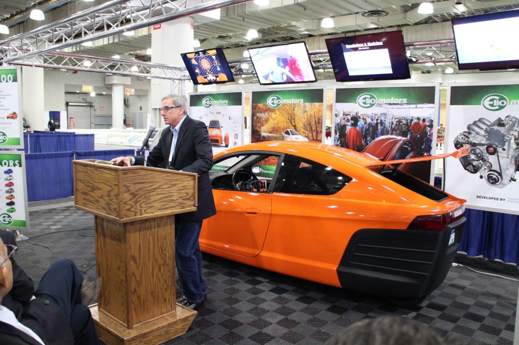 Elio Motors founder Paul Elio at New York Auto Show press conference, Apr 2015 Elio Motors founder Paul Elio at New York Auto Show press conference, Apr 2015