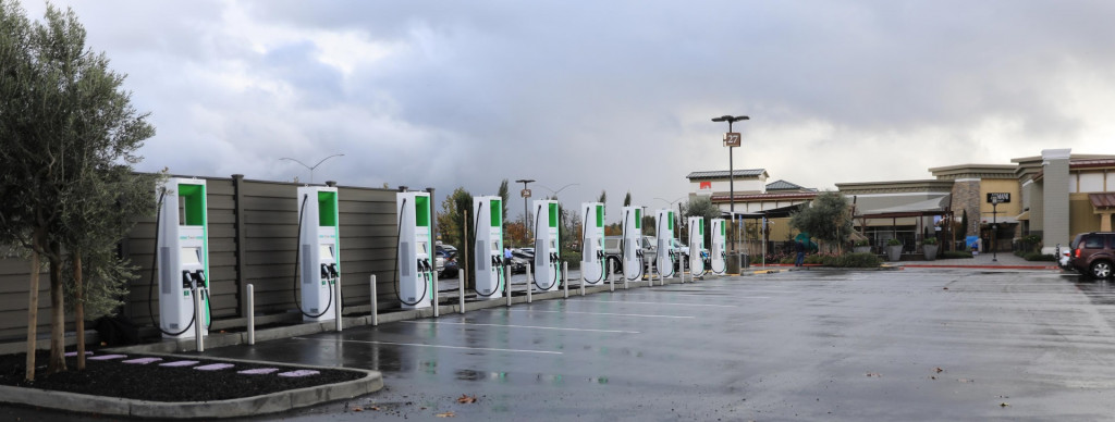 Electrify America DC fast chargers at San Francisco Premium Outlets, Livermore, California Electrify America DC fast chargers at San Francisco Premium Outlets, Livermore, California