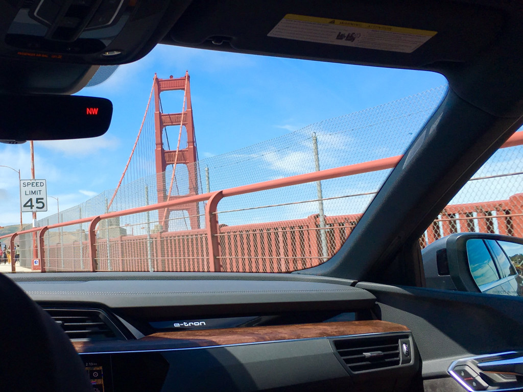 Audi e-tron, on the Golden Gate Bridge Audi e-tron, on the Golden Gate Bridge