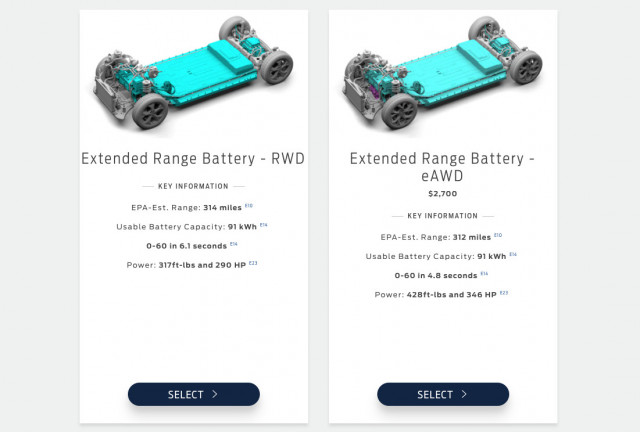 2022 Ford Mustang Mach-E California Route 1 range estimates (from Ford online configurator) 2022 Ford Mustang Mach-E California Route 1 range estimates (from Ford online configurator)