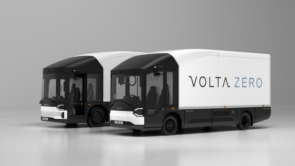 Volta Zero 7.5-tonne (front) and 16-tonne electric trucks Volta Zero 7.5-tonne (front) and 16-tonne electric trucks