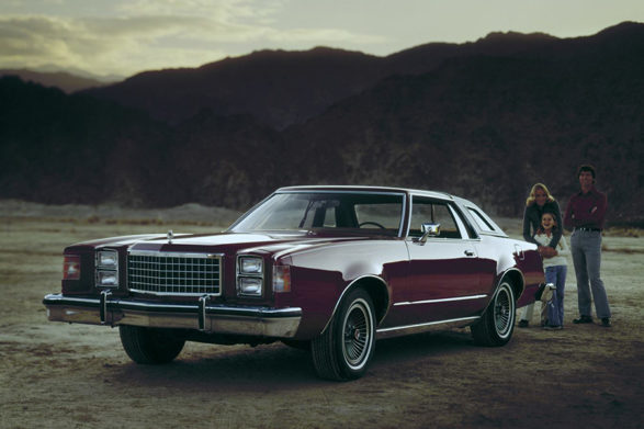 a dark red 1977 ford ltd ii