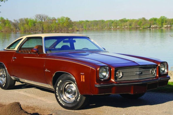 a red 1973 chevrolet chevelle laguna