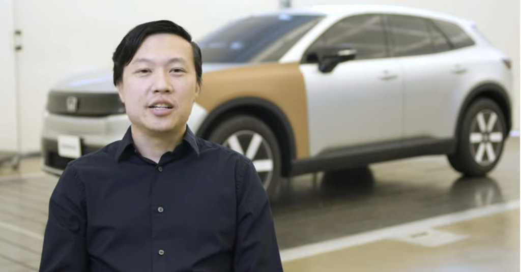 Marco Tan, Honda VR and CG designer, with Honda Prologue clay model Marco Tan, Honda VR and CG designer, with Honda Prologue clay model