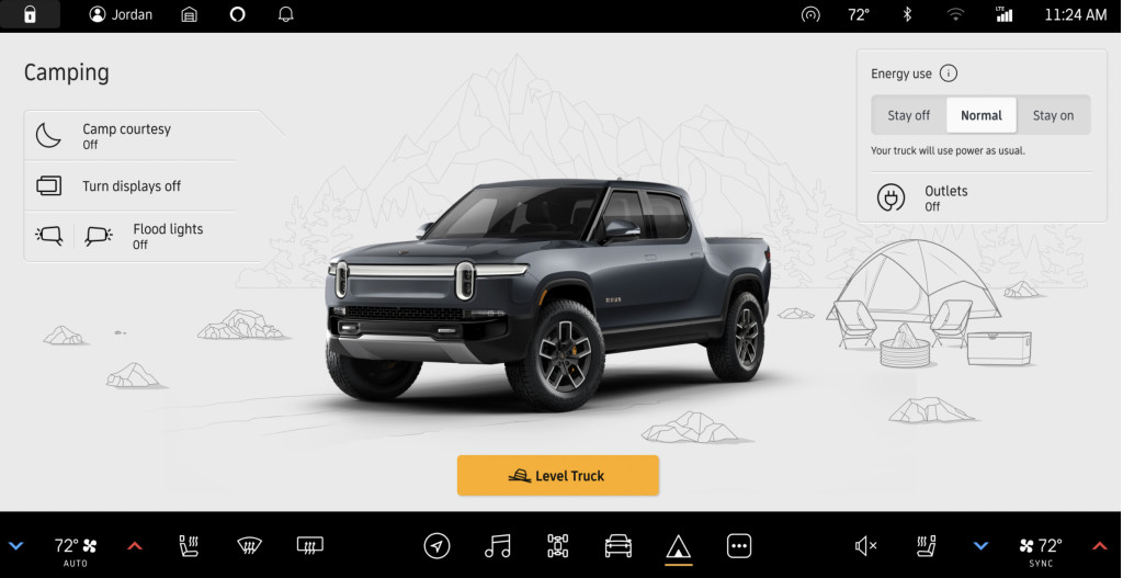 Rivian Camp mode Rivian Camp mode