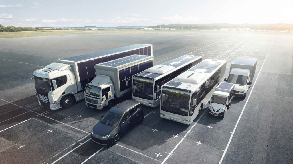Sono Sion and other vehicles equipped with Sono solar panels Sono Sion and other vehicles equipped with Sono solar panels