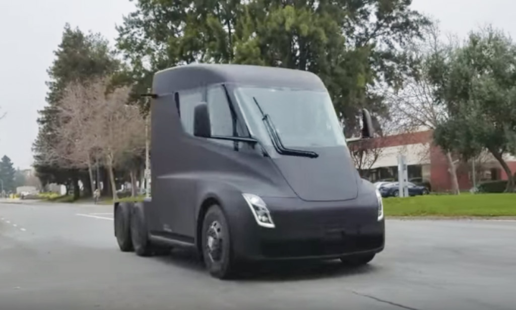 Prototype for Tesla Semi electric semi-trailer truck Prototype for Tesla Semi electric semi-trailer truck