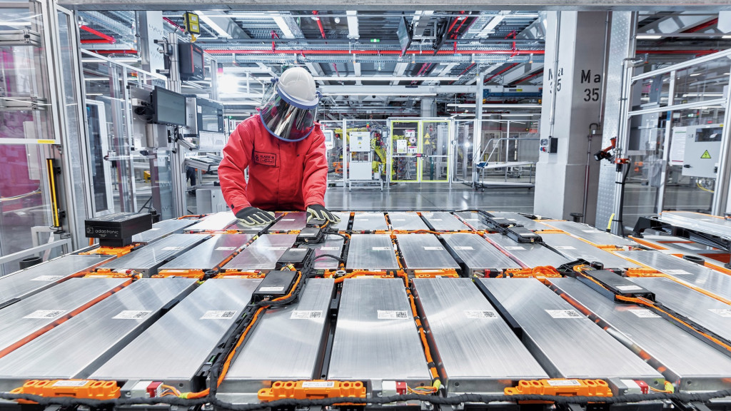 Audi battery assembly at Brussels, Belgium, factory Audi battery assembly at Brussels, Belgium, factory