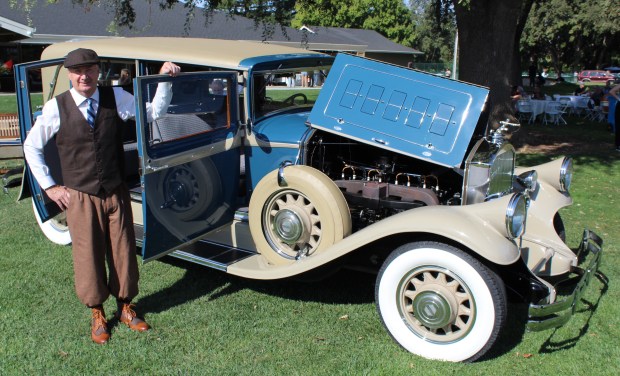 John Nolind of Oroville stands in period attire next to...