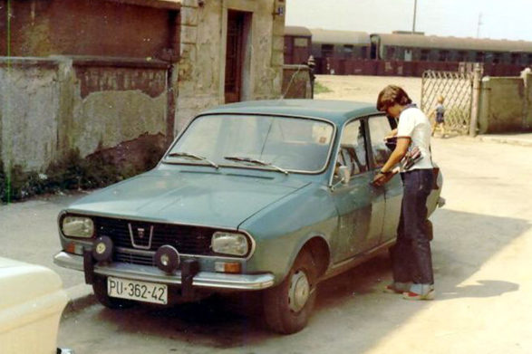 a faded blue dacia 1300