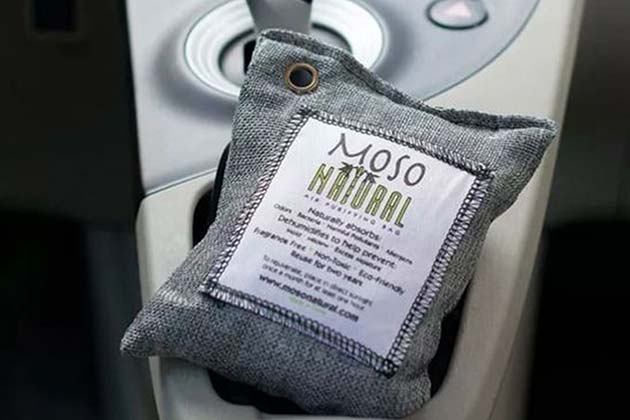 a charcoal bag in a car to absorb oders