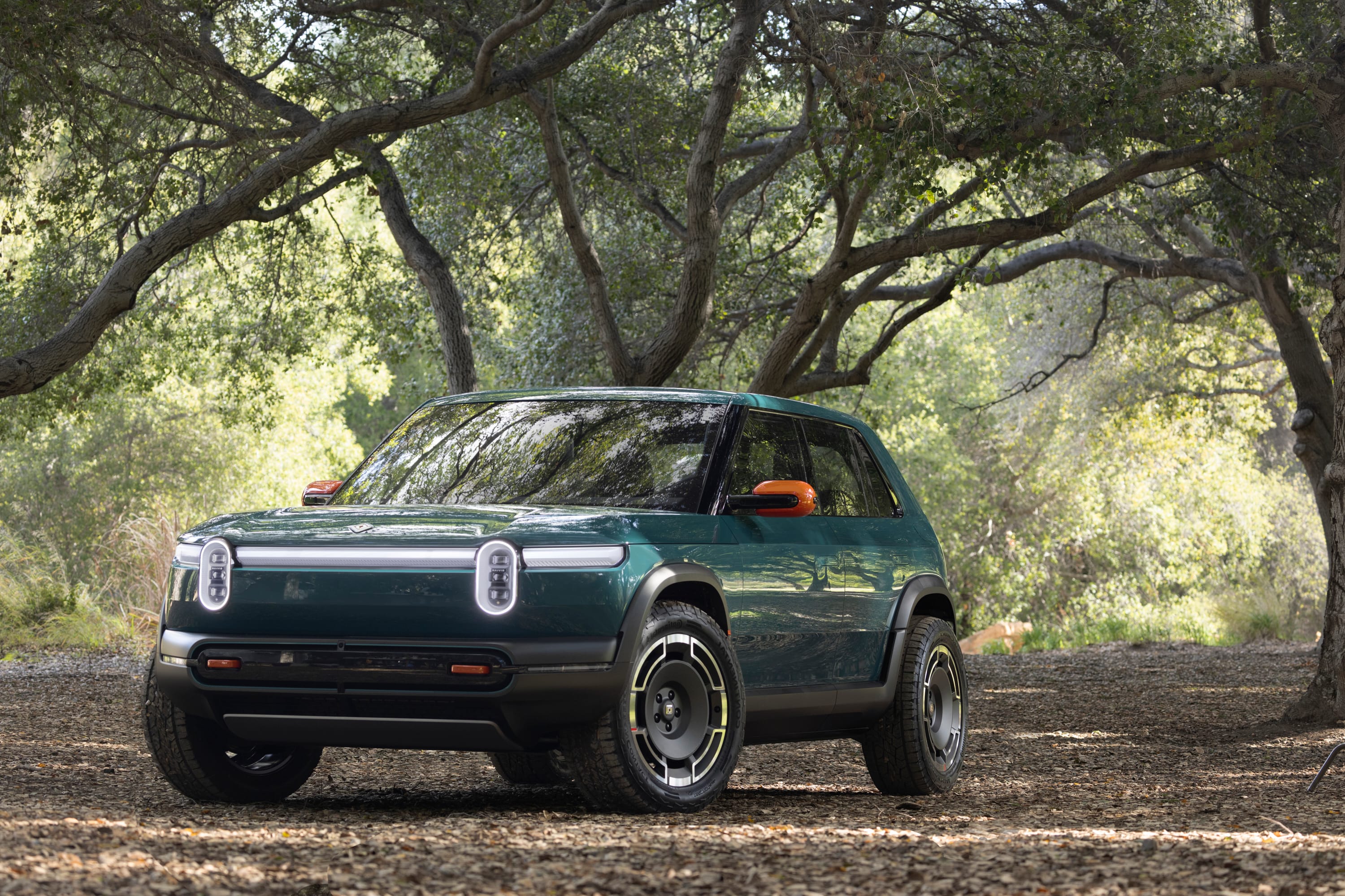 A photo showing the Rivian R3X.