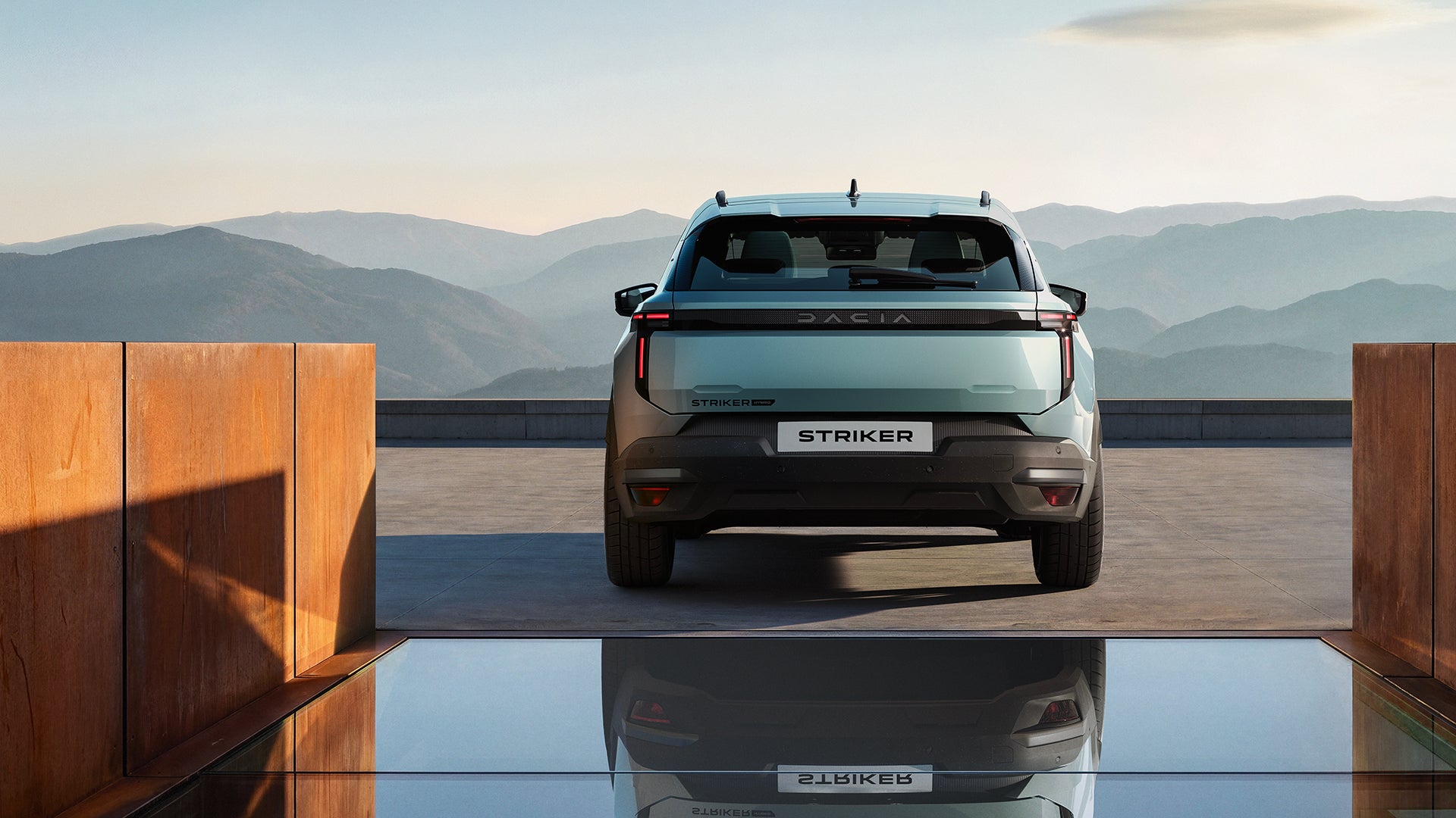 The back of the Dacia Striker shows how the brand cleverly uses design to give its cars a bold and rugged look